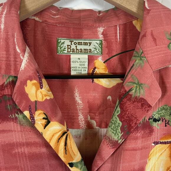 TOMMY BAHAMA Silk Tropical Print Button Up Dress Size 4 - Picture 2 of 6